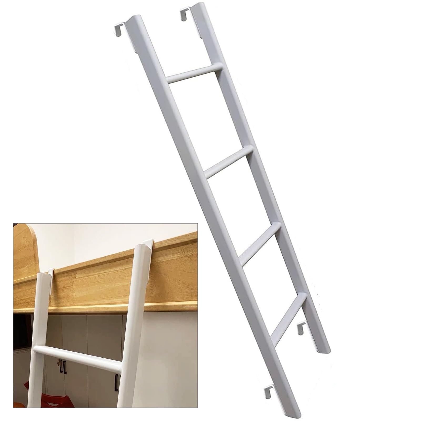 Scale per Letto a Castello a 4/5 Gradini, Scaletta per Camper Aggancio Portatile 45"/51"/55"/59" Scaletta per Salita Laterale per Letto Alto Regolabile Scala Multiuso di Ricambio per Salita