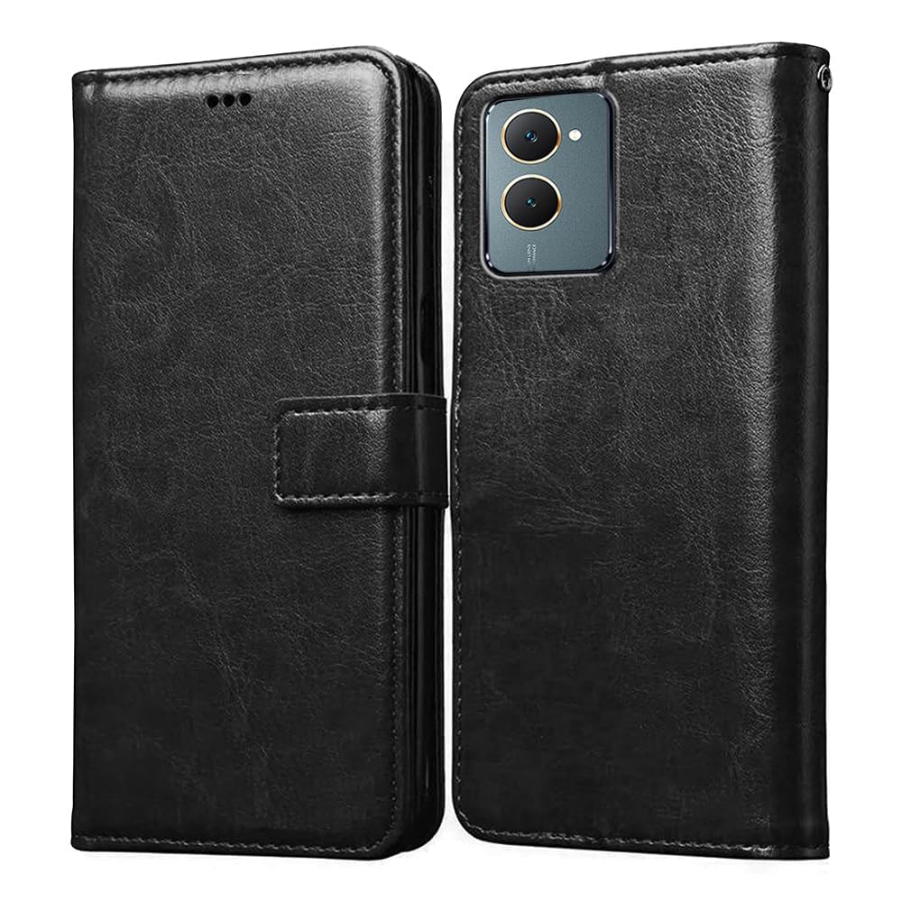 Amazon Brand- Solimo Flip for Vivo Y18 Y18e Y03 4G (Leather_Black) (B0D3T9PXZW) Amazon Price History, Amazon Price Tracker
