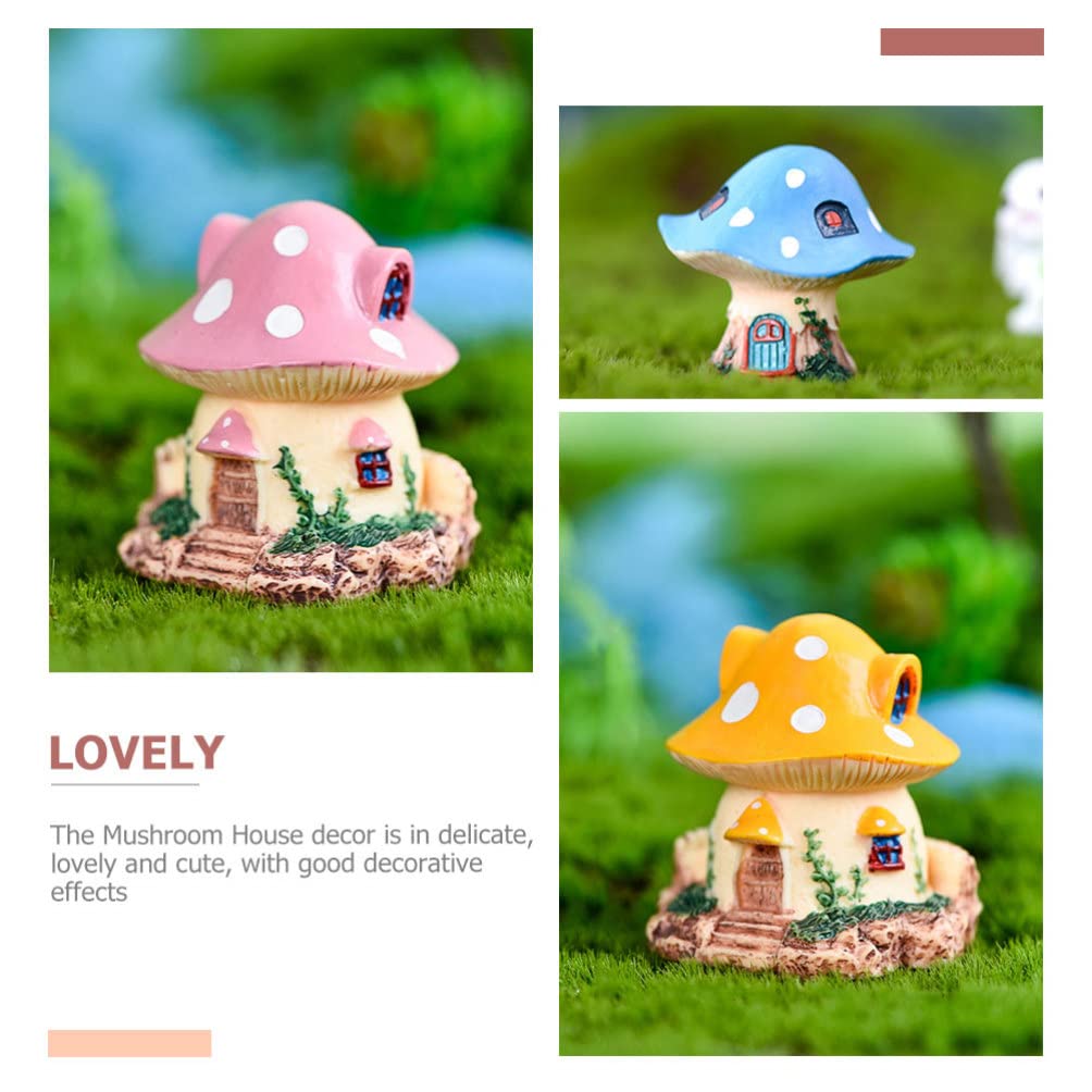 YARNOW 4-teiliges Feenhaus-Set – Pilzhäuser Aus Harz Für Terrarium, Garten & Deko, Miniatur-Zwerghäuser In Verschiedenen Größen