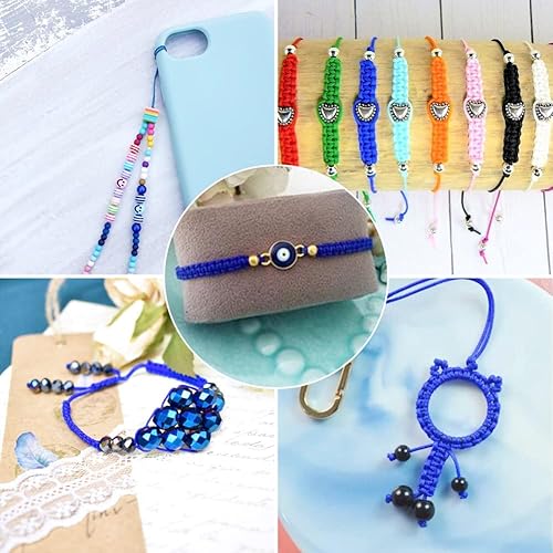 Miniatura 4 de Cheris - Cuerda de nailon para abalorios de nailon de 0.031 in, color azul, hilo de macramé, para hacer joyas, suministros de envoltura Kumihimo,