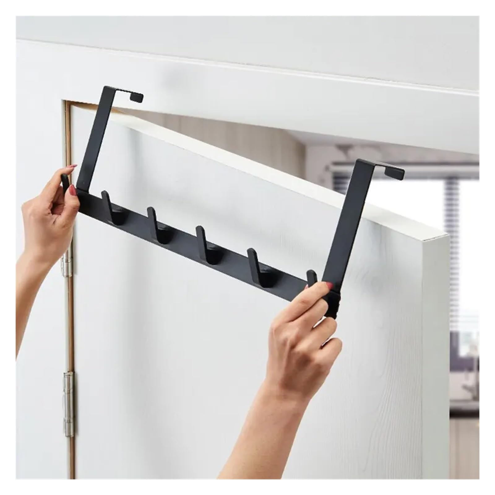 Gancho Para La Puerta Ganchos sobre la puerta, 5 ganchos, organizador de baño for el hogar, ropa, abrigo, sombrero, colgador toallas
