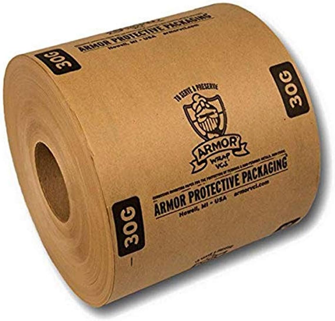 Armor Protective Packaging A30G12200 VCI Paper Prevents Rust, Corrosion On Ferrous and Non-Ferrous Metal, 12" X 200 yd, Blue (Pack of 3)