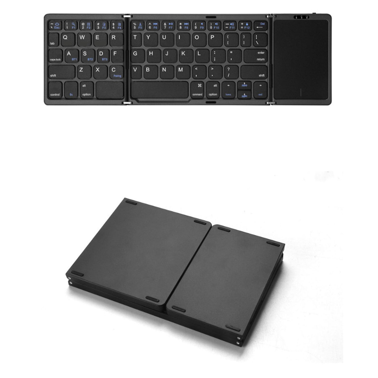 Septpenta Składana Klawiatura Bluetooth (z Touchpadem), Bezprzewodowa Składana Klawiatura, 12 Antypoślizgowych Podkładek Gumowych, Kompatybilna Z Windows, Dla Systemu Operacyjnego, Dla Androida