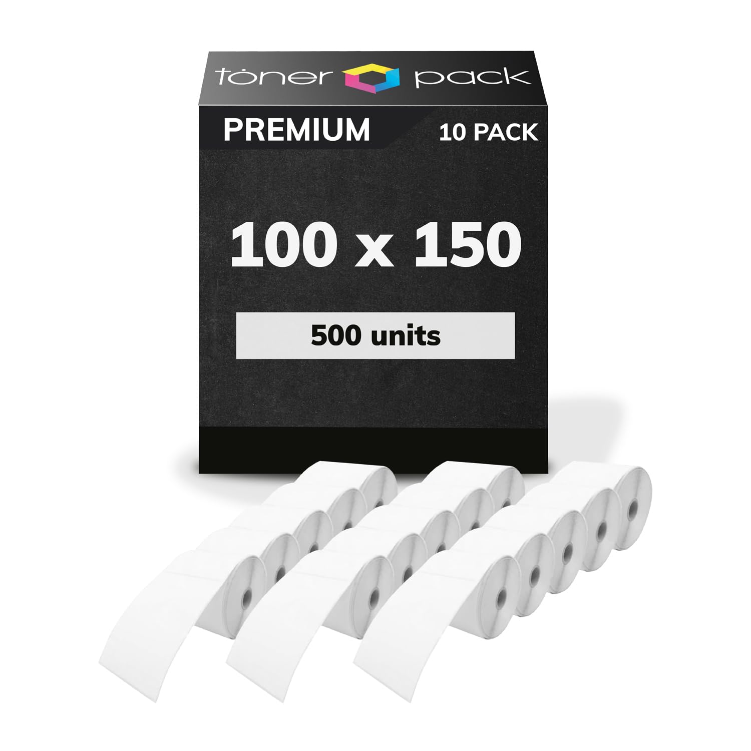 TONER PACK Etiquetas Térmicas Adhesivas 100 x 150 mm para Envíos Blancas (10 Unidades)