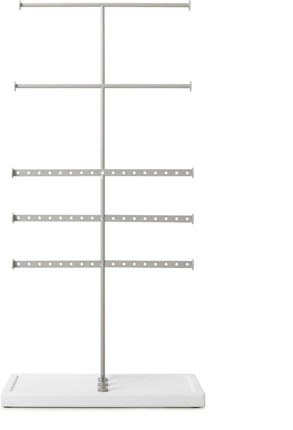 Umbra Trigem Tiered Tabletop Jewelry Organizer Freestanding Hanging Necklace, Earring and Bracelet Display, 5, White Gray : Clothing, Shoes & Jewelry
