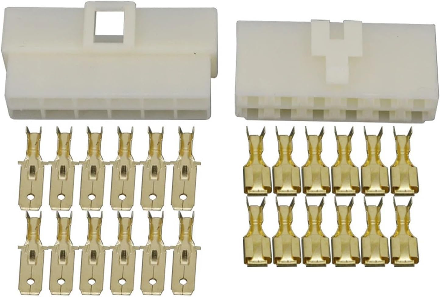 6.3mm 12 Pin DJ7121-6.3-11/21 Automotive Electrical Connector Cable Terminal Plug Kits Motorcycle Ebike Car Terminal Male Female(5 Sets)