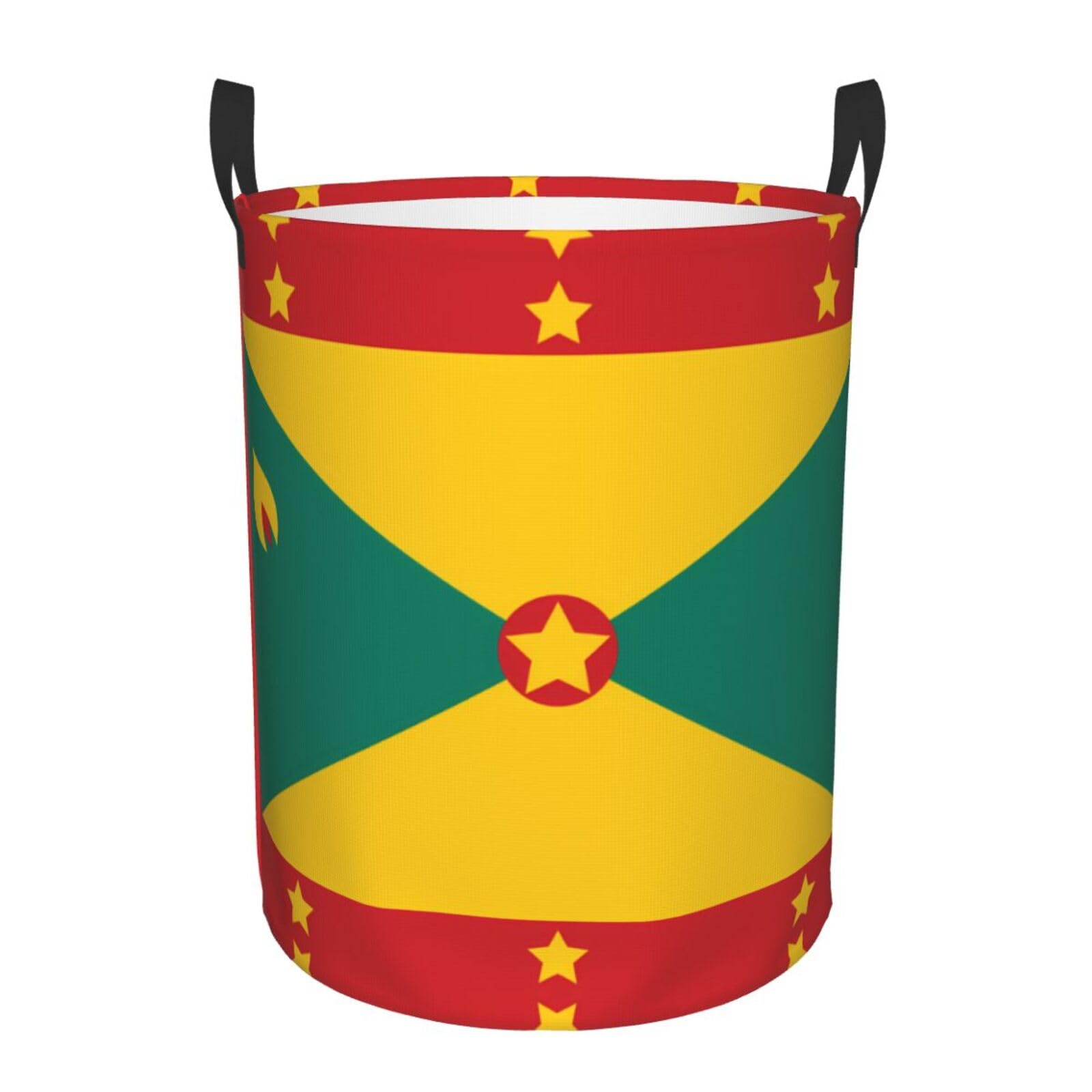 S Collapsible Flag of Grenada Print Circular Hamper Round
