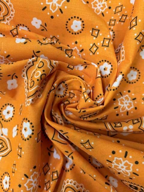Sedona Designz Bandana Print Poly Cotton Fabric – 58" Wide, Soft & Breathable Material – Durable & Wrinkle-Resistant for Crafts, Apparel & DIY Projects