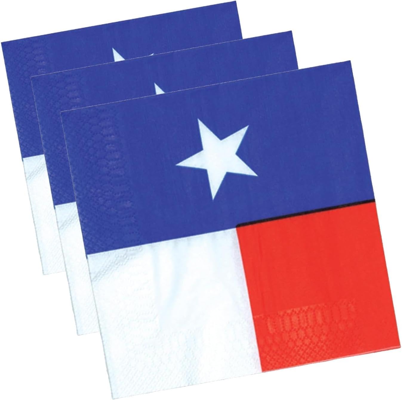 Beistle 16 Piece 2-Ply Texas Lone Star State Flag Luncheon Paper Napkins Western Tableware Party Supplies
