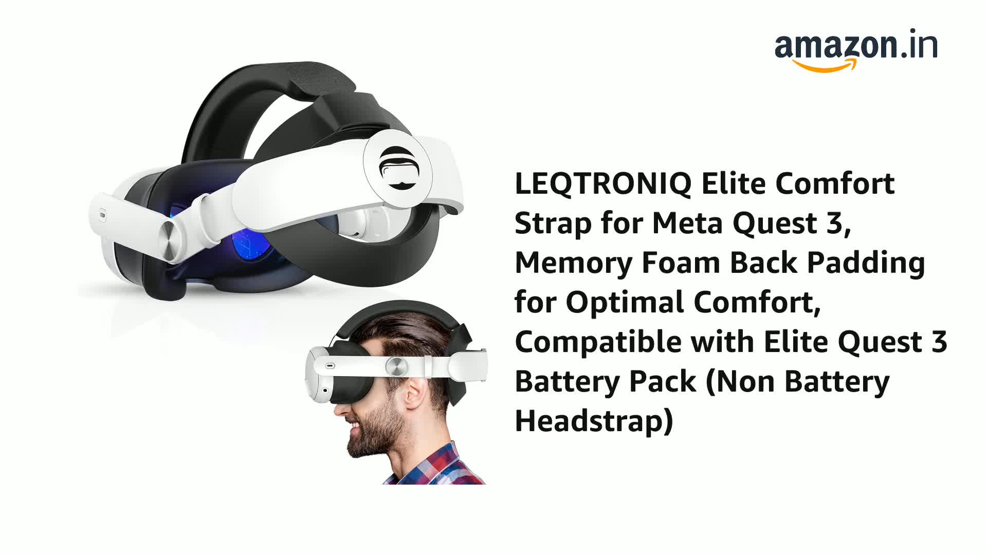 LEQTRONIQ Elite Comfort Strap for Meta Quest 3/3s, Memory Foam