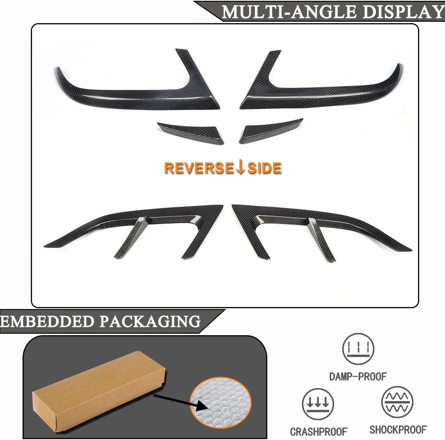 Carbon Fiber Rear Bumper Vent for Mercedes Benz CLA Class W117 2013-2015 C117 CLA180 CLA200 CLA250 Sport CLA45 AMG Sedan Pre-Facelift Customized Air Fender Scoop Spoiler Cover Trims