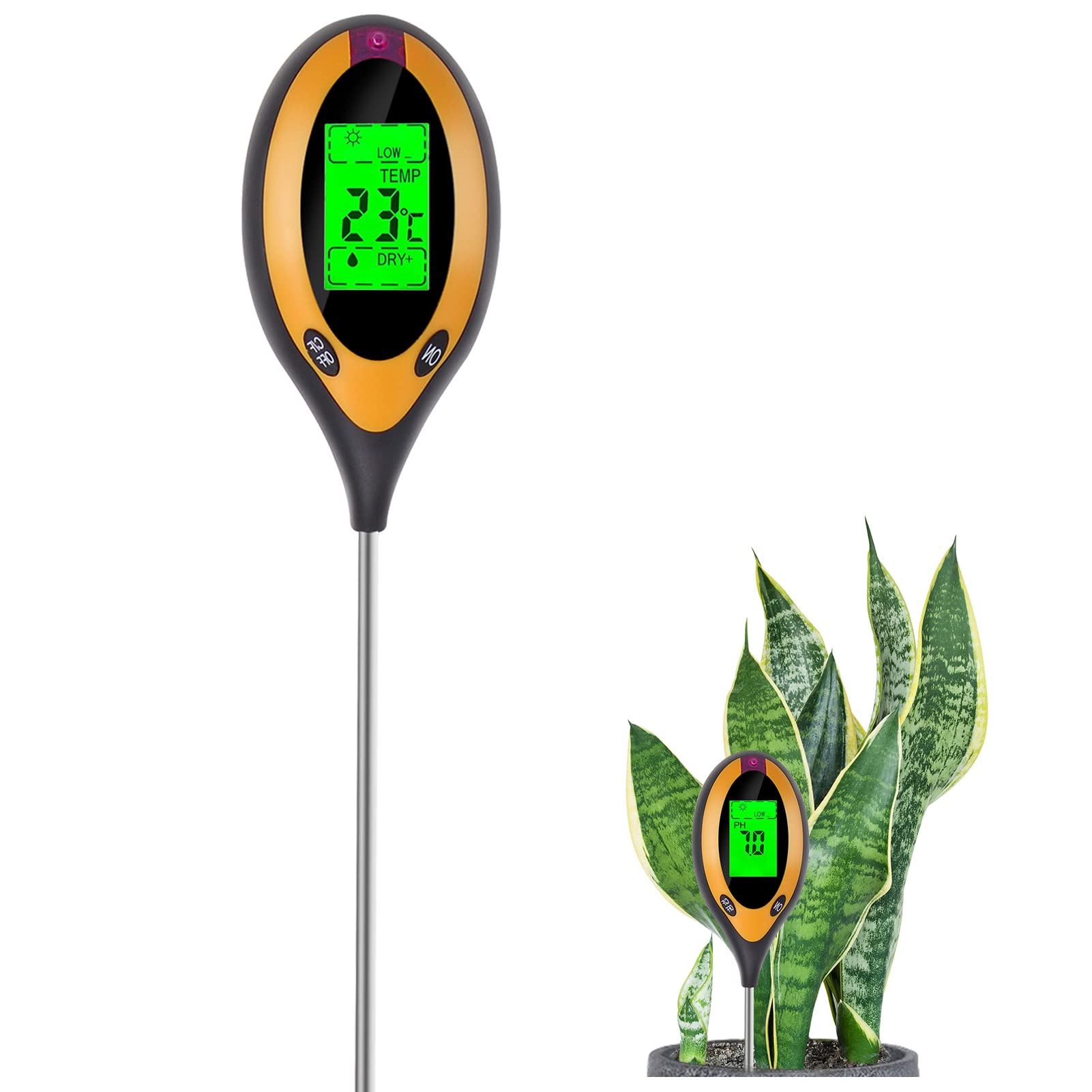 Buy Soil PH Meter 4IN1 Digital [Soil Moisture Meter + Soil Thermometer