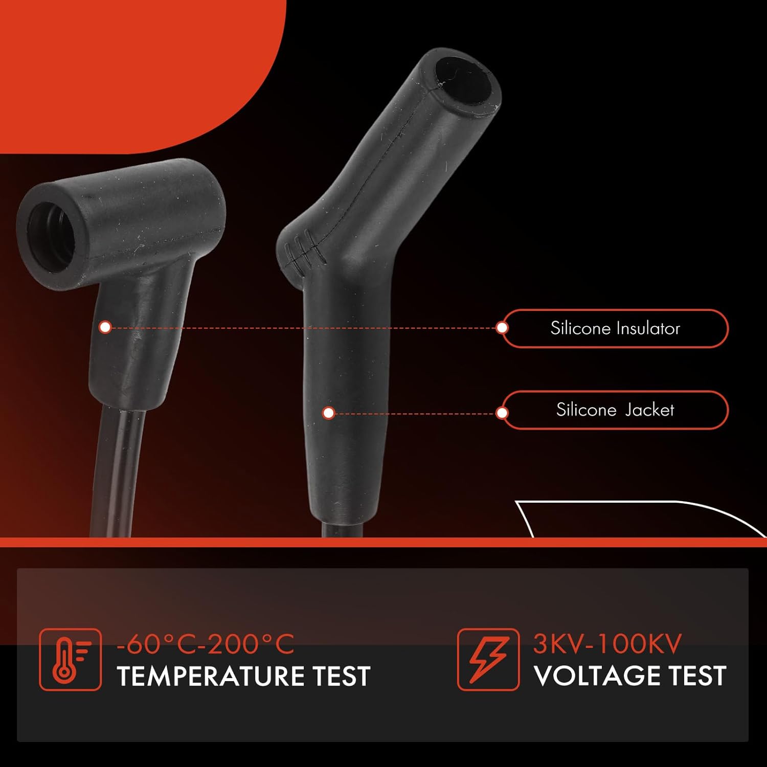 A-Premium 10PCS Spark Plug Wires Compatible with Ford F-100 1981-1982, F-150 1978-1984, F-250, F-350, Mustang, E-100 Econoline, Bronco & Lincoln Continental, Town Car & Mercury Capri, Cougar