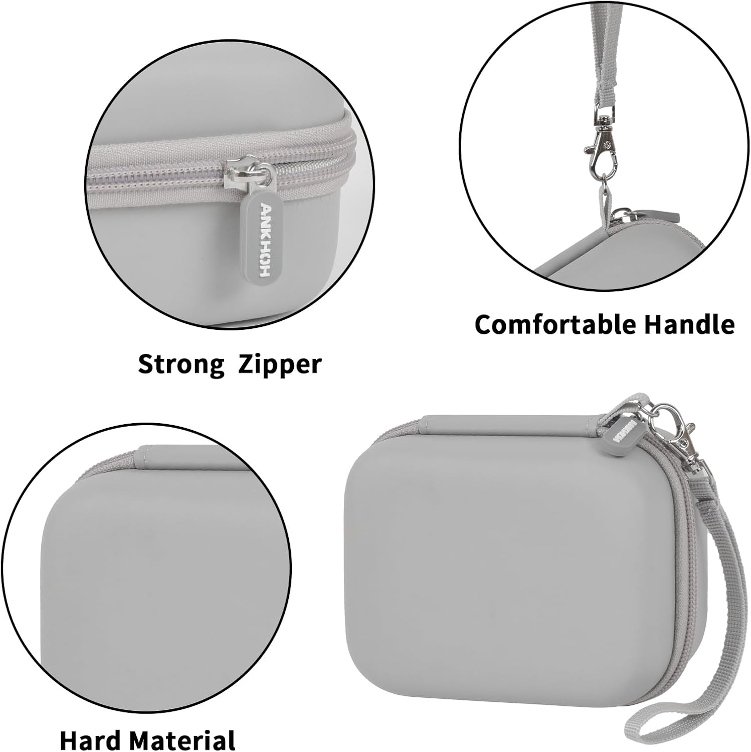 Label Maker Case for Memoking T02/ for Phomemo M02/ M02S/ M02 Pro/ Q30S/ for Nelko PM230/ for Anycash/for Ponek Mini Pocket Printer, Portable Sticker Paper Storage Holder - Box Only (Grey) - Image 4