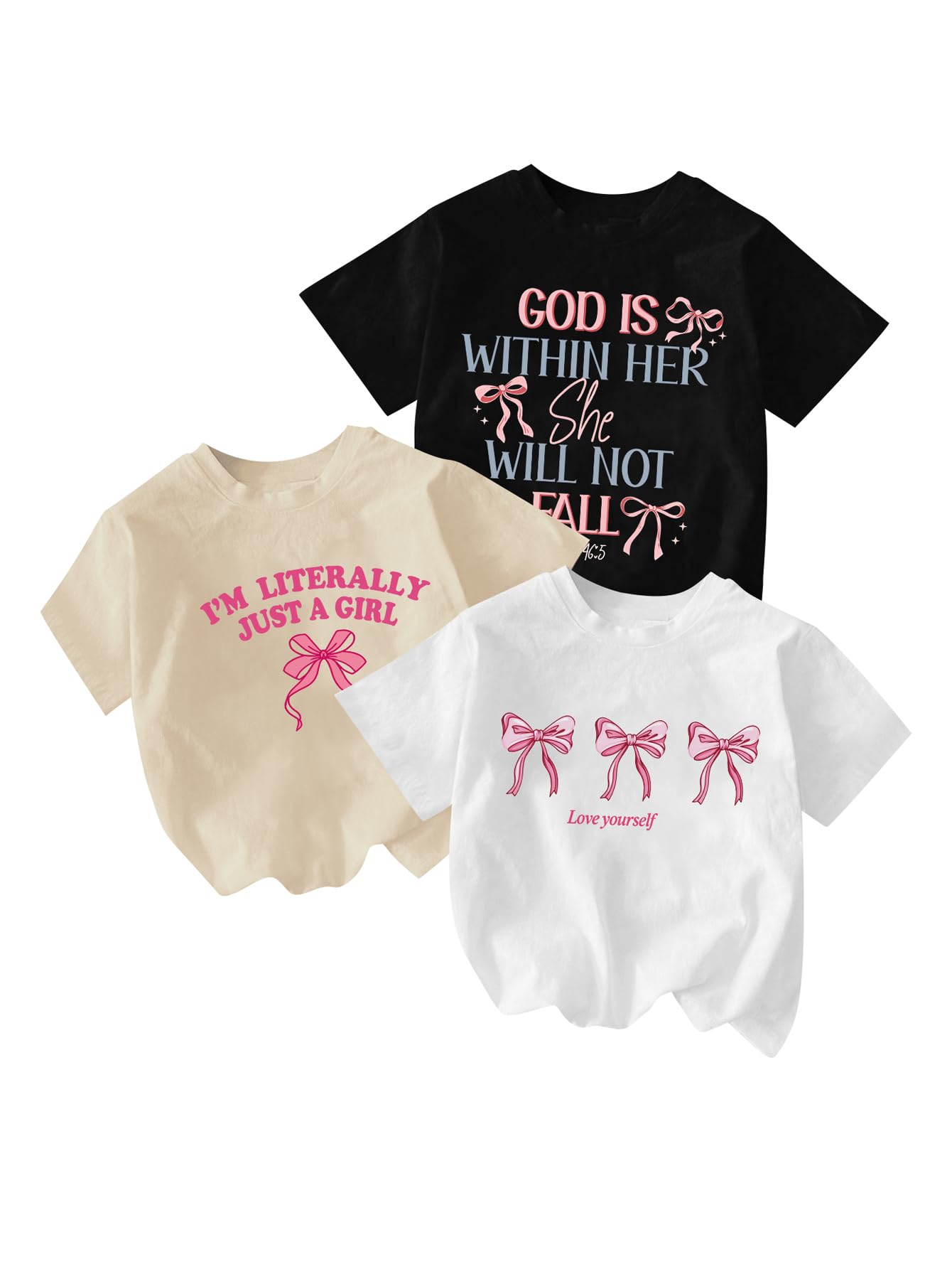 RoseSeek Girl's Graphic Tees Crewneck Summer T Shirt Tops Cute Clothes