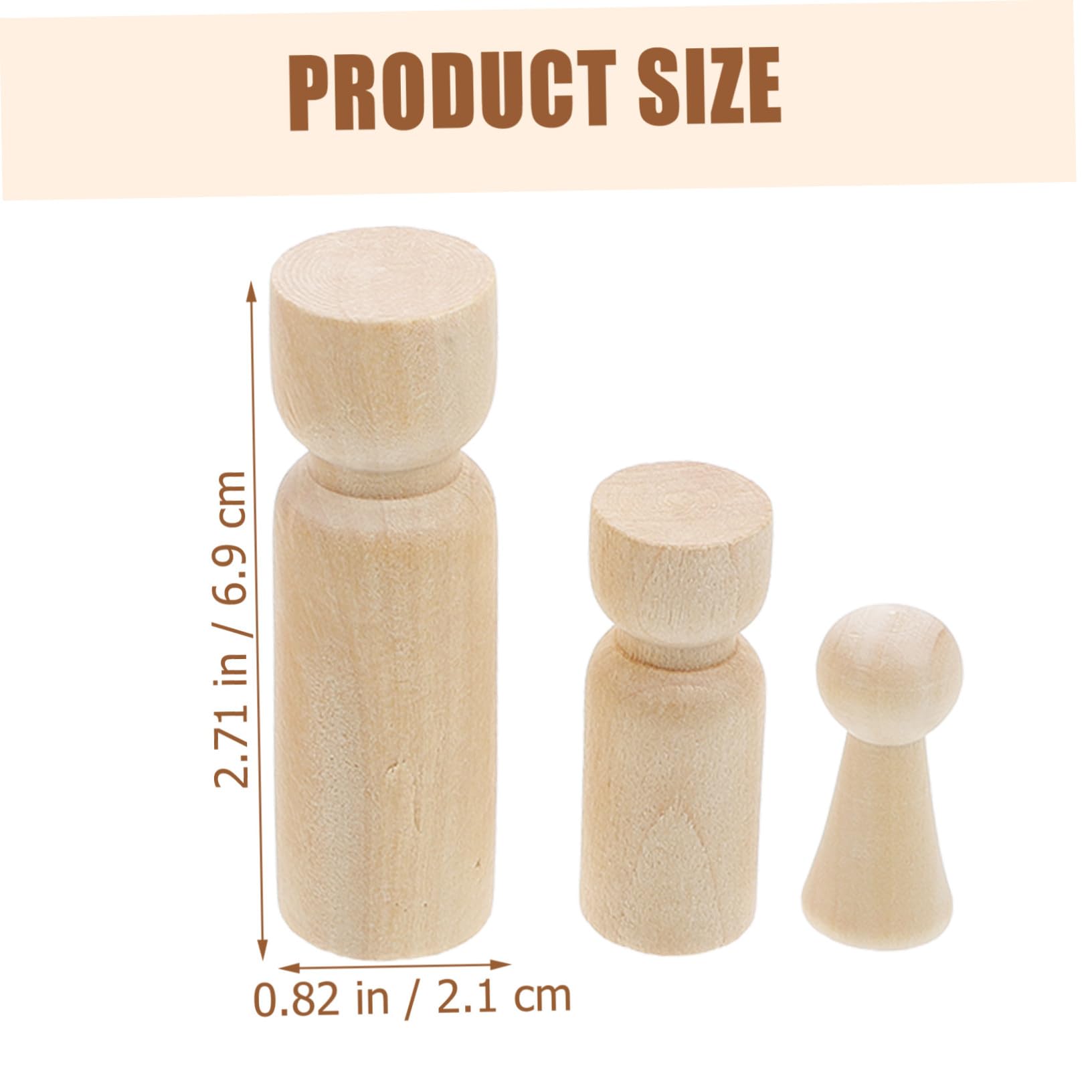 50 piezas Muñecas de Madera sin Pintar para Pintar Figuras de Clavijas Naturales DIY para Manualidades Infantiles y Decoración Creativa