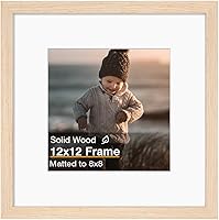 Vista 128 de KINLINK Marco de Fotos 11x14 Natural, Marco de Madera Maciza 11x14 con Plexiglás Acrílico para Fotos 5x7/8x10 Con Paspartú, Exhibición de Mesa