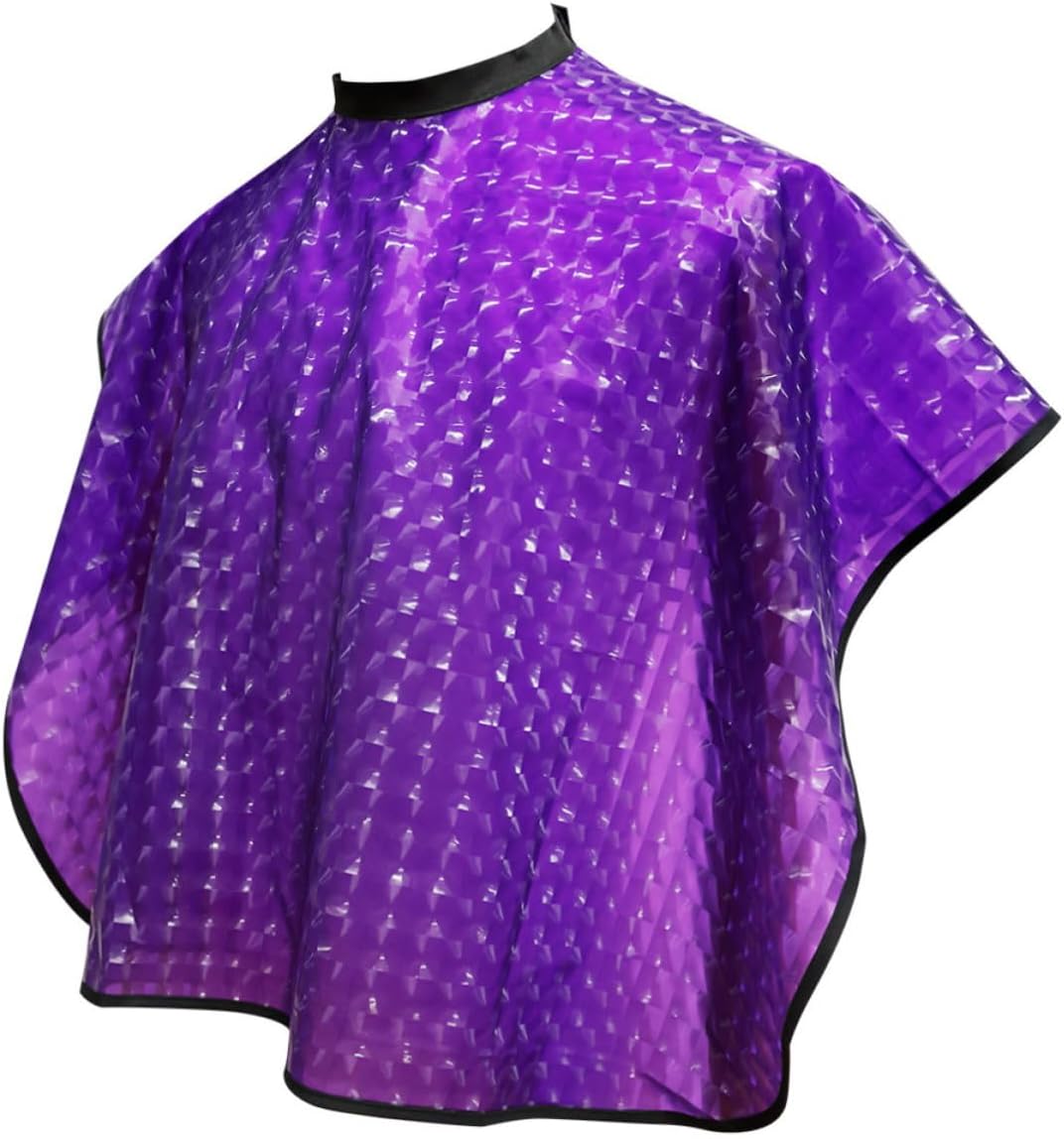 Waterproof Hair Coloring Cape for Salon Use Stylish Purple Hair Dyeing Shawl with Easy to Dry Cloth and Pvc Material for Perming