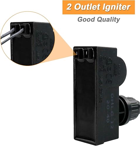 Miniatura 2 de Piezas de repuesto para kit de encendido de parrilla, para Charbroil, Expert Grill, Dyna Glo, Kenmore, botón universal de 2 salidas