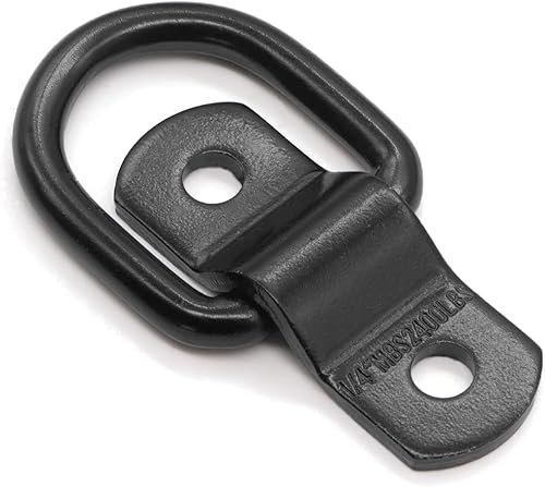 Miniatura 7 de Seamaka 10 ganchos de anclaje de anillos D de 14 de pulgada, anillos en D de acero negro resistente, capacidad de 2400 libras, para correas de