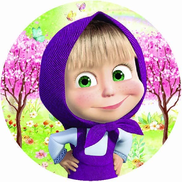 APM Masha & The Bear Wall Sticker Fully Waterproof Vinyl Sticker self Adhesive for Living Room, Bedroom, Office, Kids Room 12X18 inches (M14)