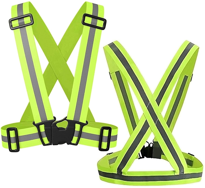 安全反光工作背心 adjustable straps 夜间工作跑步骑行可视性背心