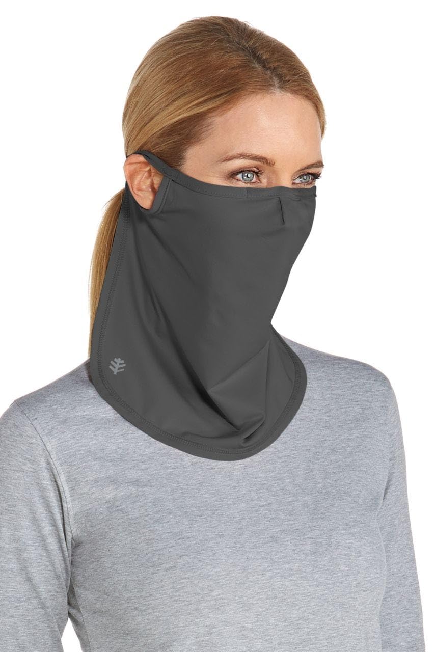 Coolibar UPF 50+ Unisex Crestone UV Face Mask, Sleek Grey, Small/Medium, Solid - Sun Protective