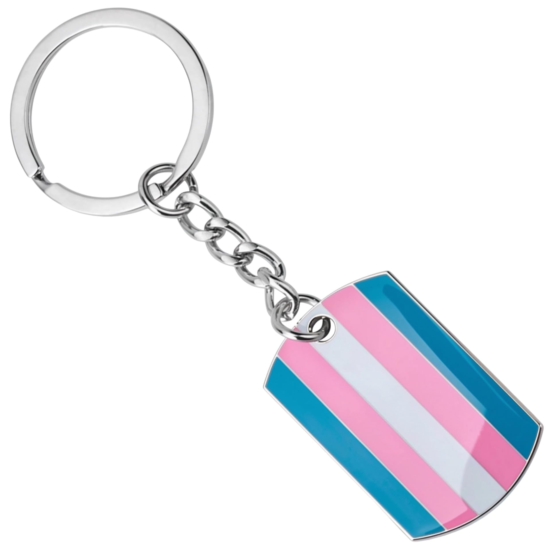 Panda Loco Unisex Transgender Pride Lgbtqi+ Flag Dog Tag Keychain (Transgender)