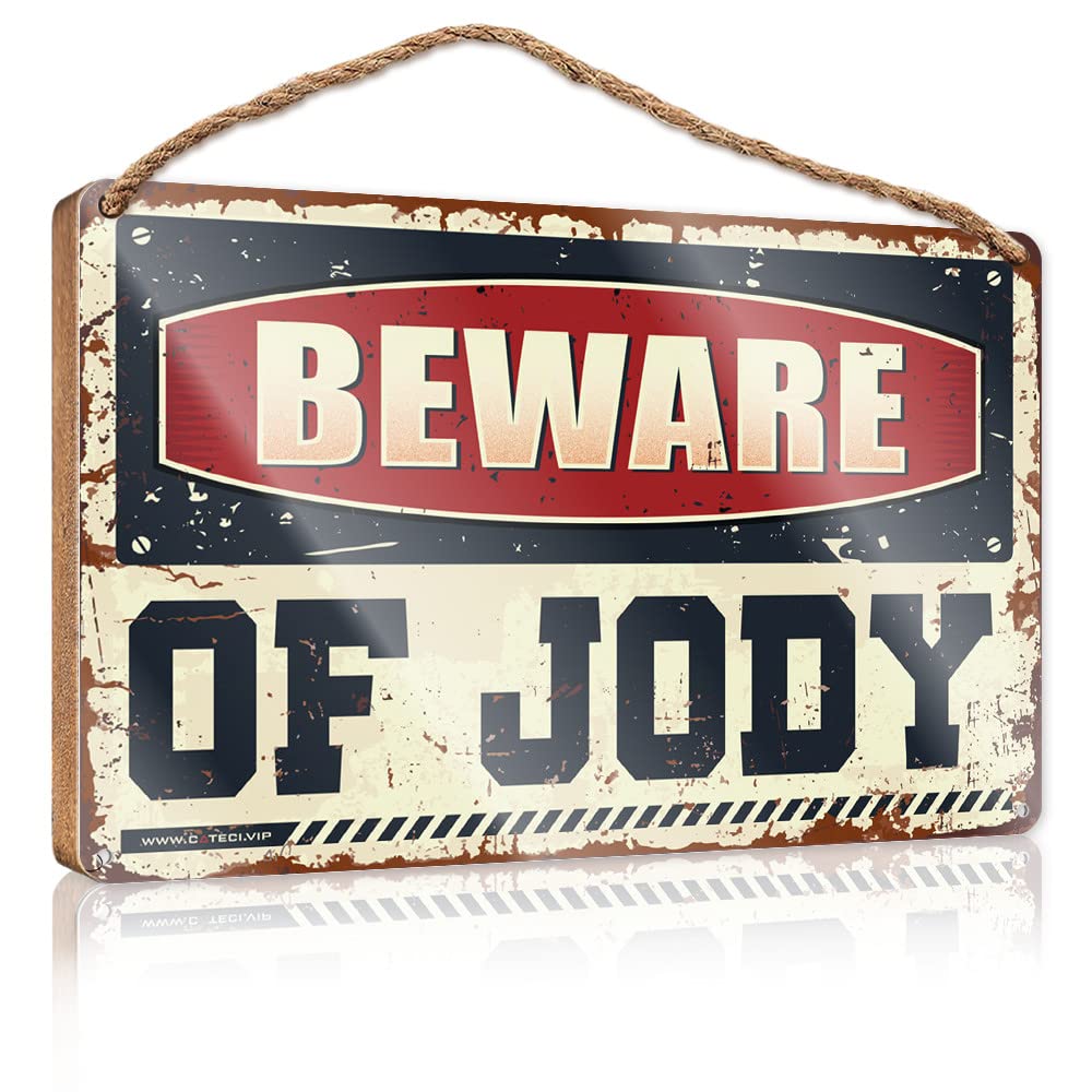 DTHA Sign For Front Door Beware Of Jody Wooden Sign Camper Decor Farmhouse Bathroom Decorations(15X28CM)