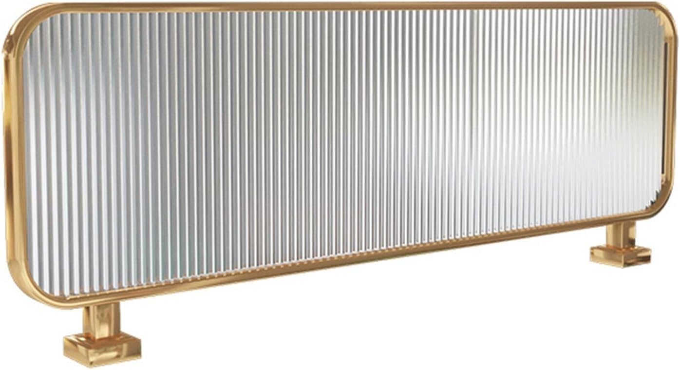 ZYCHSJXA Dividers For Dining Areas, Restaurant Decorative Partitions, Striped Matte Glass Translucent Countertop Screen Partitions(Gold-b,50x100cm)