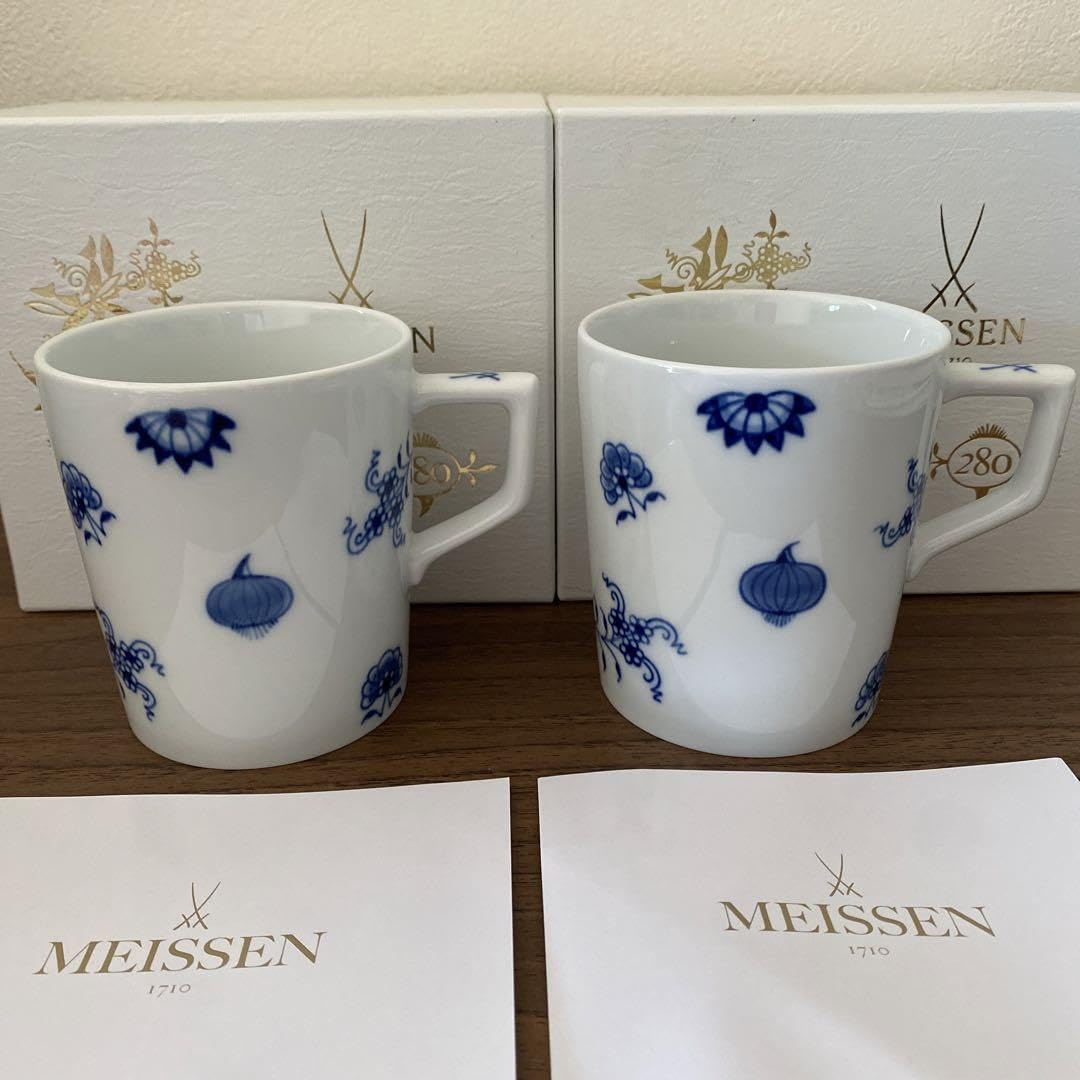 Amazon.co.jp: MEISSEN マイセン ブルーオニオン 280周年 マグ ペア 