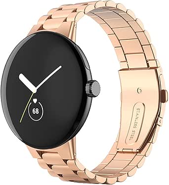 Blueshaweu Armband Kompatibel mit Google Pixel Watch 2, Classic Edelstahl Uhrenarmband für Google Pixel Watch/Google Pixel Watch 2