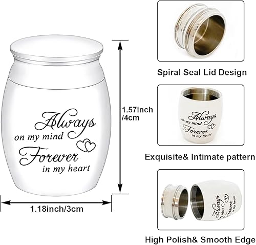 Miniatura 3 de Urnas pequeñas conmemorativas para cenizas humanas, mini urnas de cremación de recuerdo de 1.6 pulgadas para cenizas, urna funeraria decorativa para