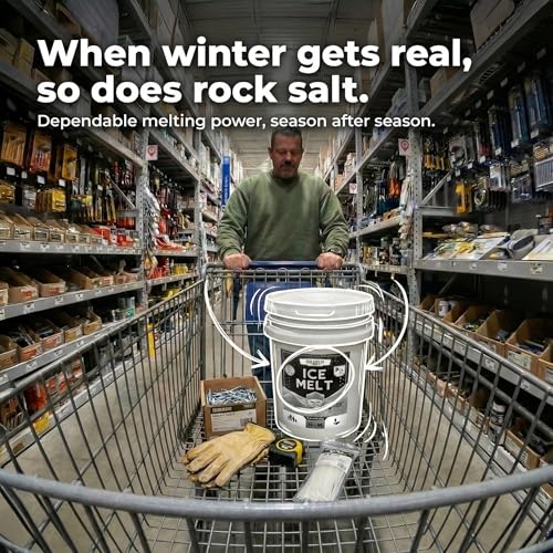 Rock Salt Ice Melt Pail Effective to -25°F, Eco-Friendly De-Icer, Optimal Granule Size for Quick Melting, Ideal for Driveways, Walkways, and Entryways (8 lb) - Thumbnail 6