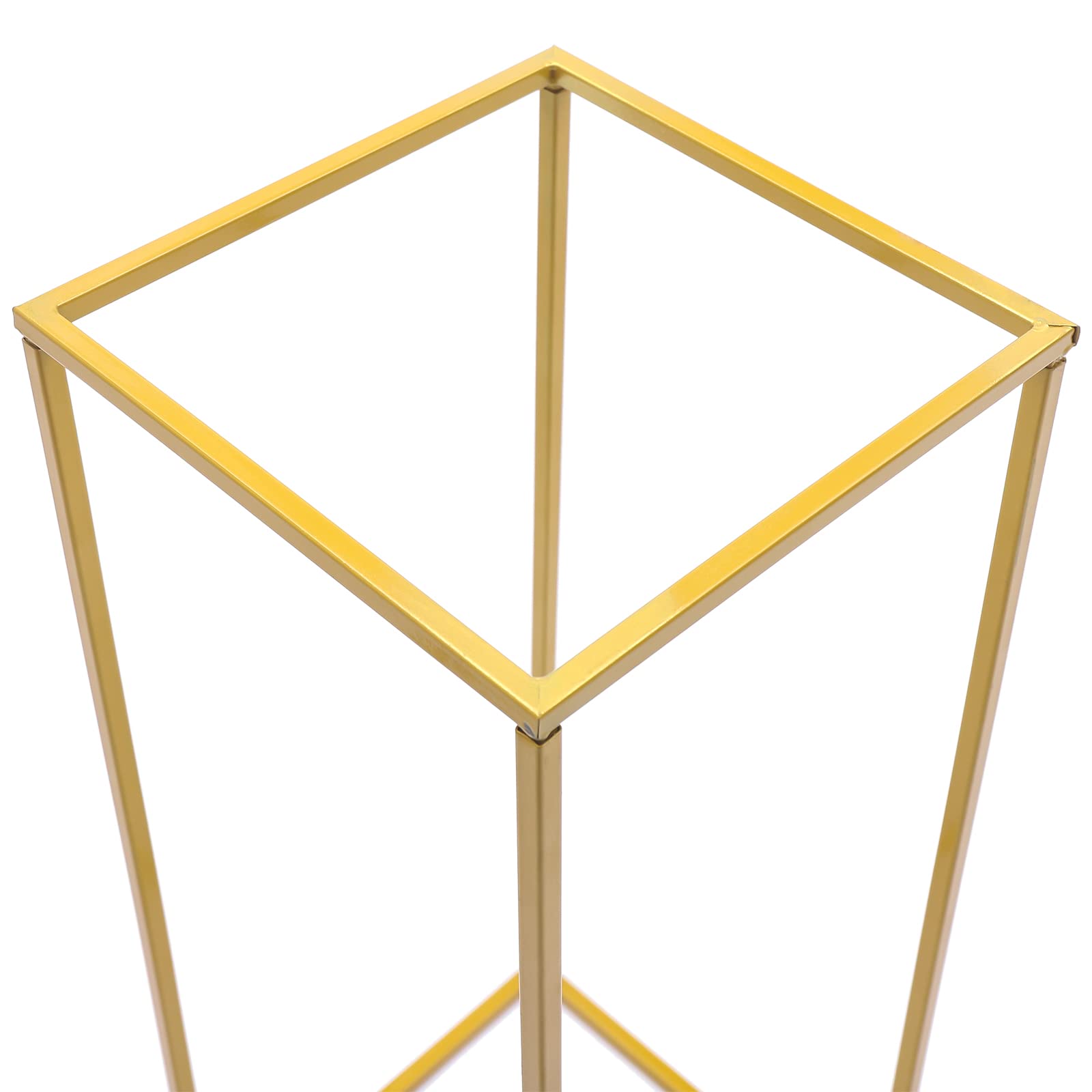 Złote wazony na wesele, 2 sztuki, złoty, prostokątny, 60 cm, geometryczny stojak na kwiaty, na wesele, imprezę, dekoracje