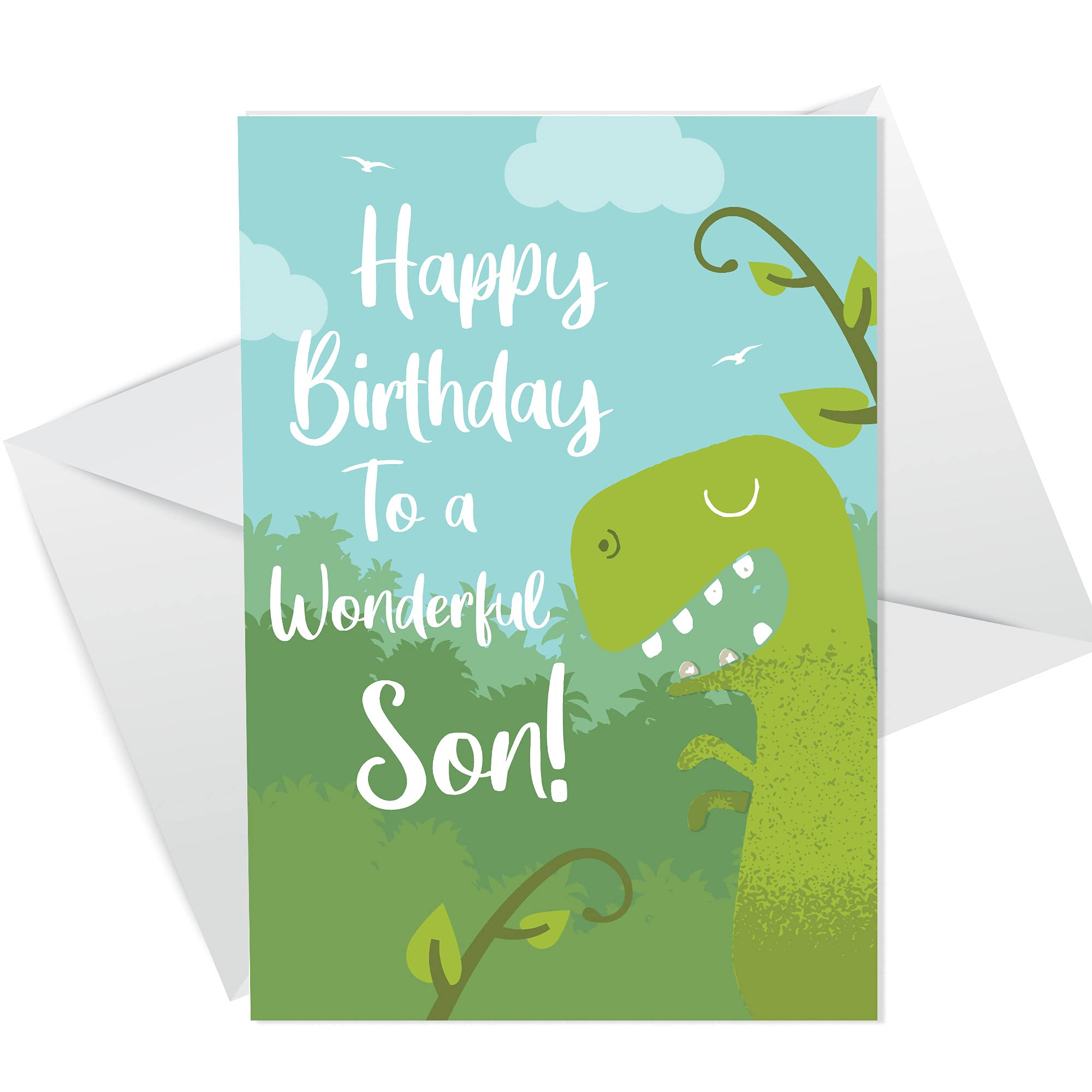 Novelty Birthday Card For Son 8th 9th 10th Birthday Dinosaur Design Handmade