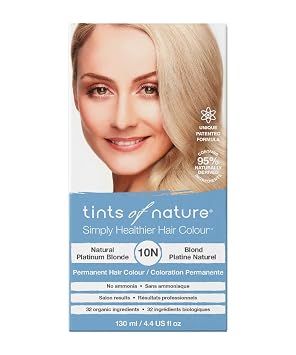 Tints of Nature 10N Natural Platinum Blonde Hair Dye, Vegan 4.4 fl oz | Creates striking platinum blonde tones while deeply nourishing hair, Ammonia-free provides complete grey coverage and shine