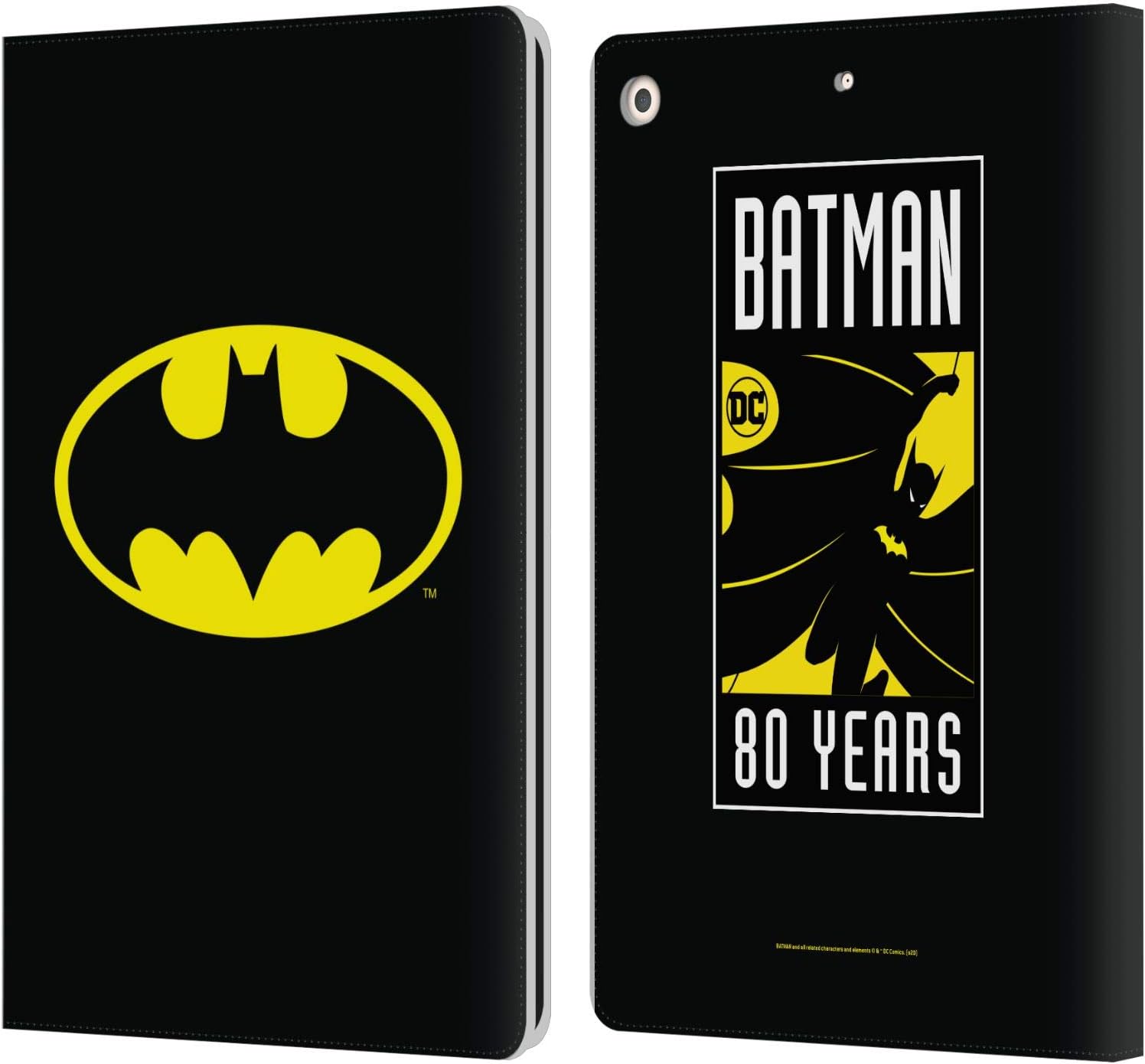 Head Case Designs Officially Licensed Batman DC Comics Classic Logos Leather Wallet Case Compatible with Apple iPad 10.2 2019/2020/2021