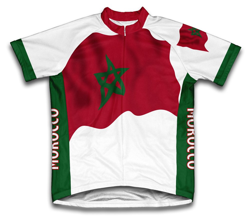 ScudoPro Morocco Flag Short Sleeve Cycling Jersey for Men - Size 4XL