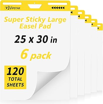 (6 Pads) Sticky Easel Pad 25