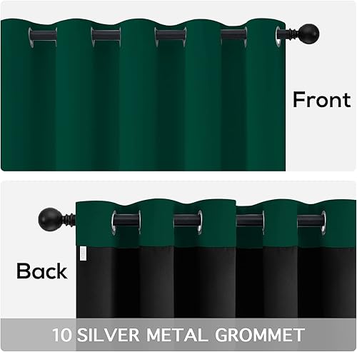 Miniatura 6 de Yakamok Cortinas 100% opacas para dormitorio, 63 pulgadas de largo, cortinas de bloqueo de luz total con respaldo negro, paneles de ojales sólidos