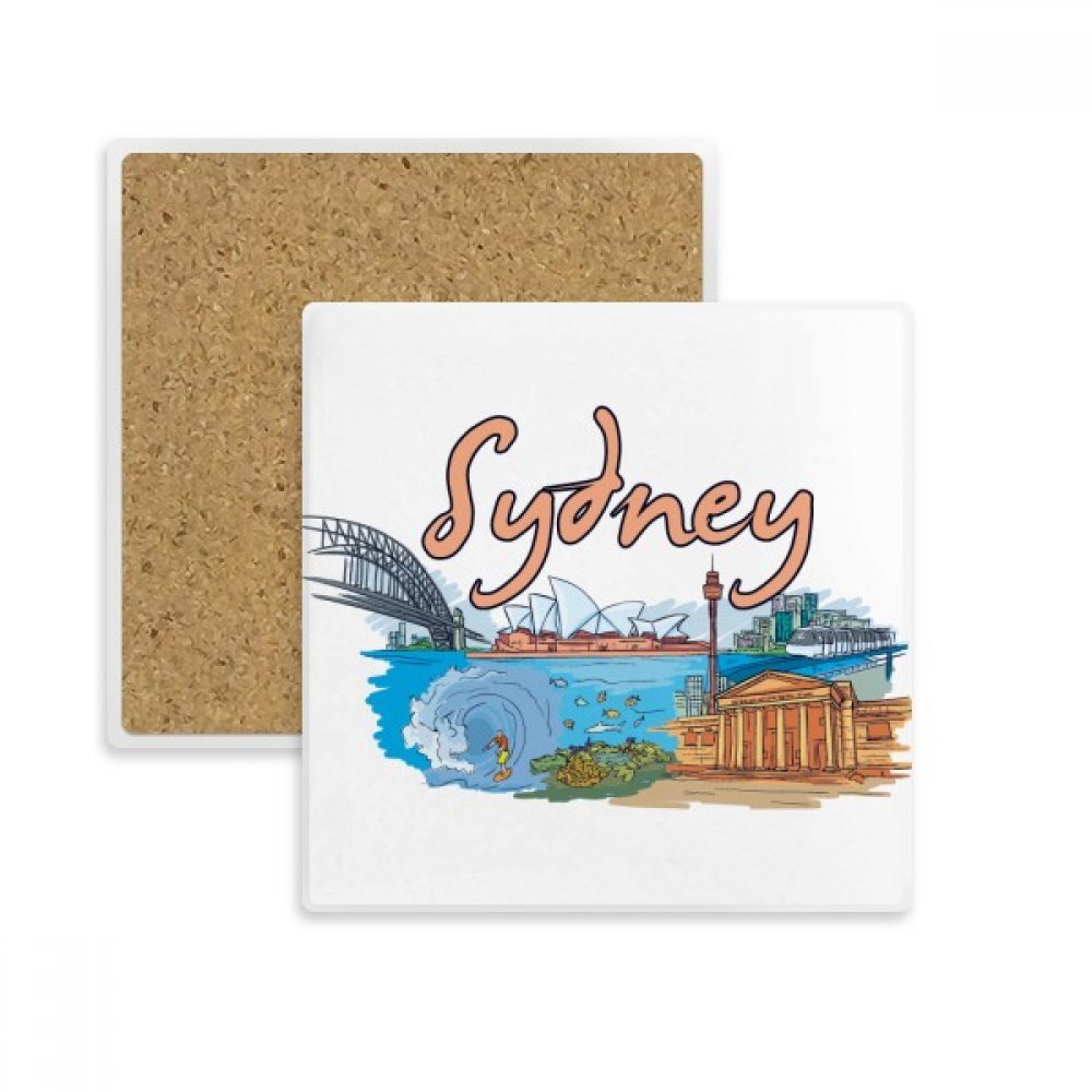 Dessous de verre opéra de Sydney pour apéritif et pause café design