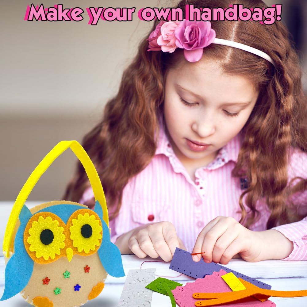 Kit Couture Enfant Cosysparks – 4 Patrons En Feutre – Sacs à Main à Coudre – Activité Manuelle DIY Éducative – Dès 5 Ans