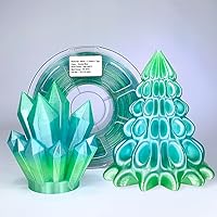 Vista 12 de Zi-Rui Filamento PETG amarillo ámbar de 0.069 pulgadas, transición de arco iris translúcido con tonos azul-verdes, 2.2 libras, alta compatibilidad