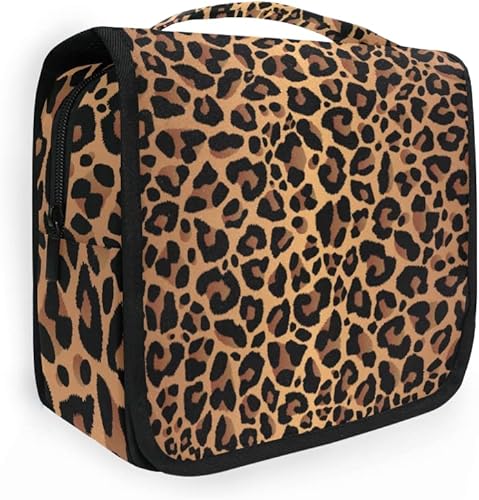 Miniatura 8 de Neceser de maquillaje cosmético para mujeres, hombres y niñas, con gancho para colgar, organizador portátil de accesorios, Estampado de vaca