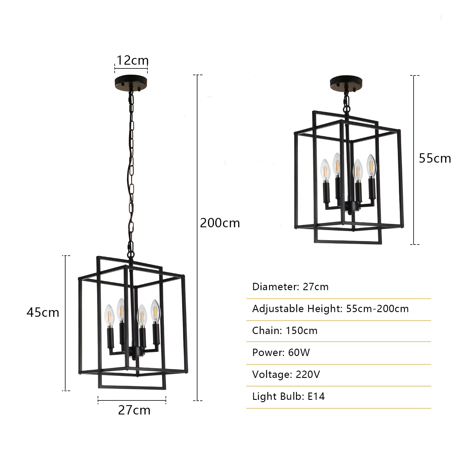 KMaiPem Modern Black Chandelier - Image 2