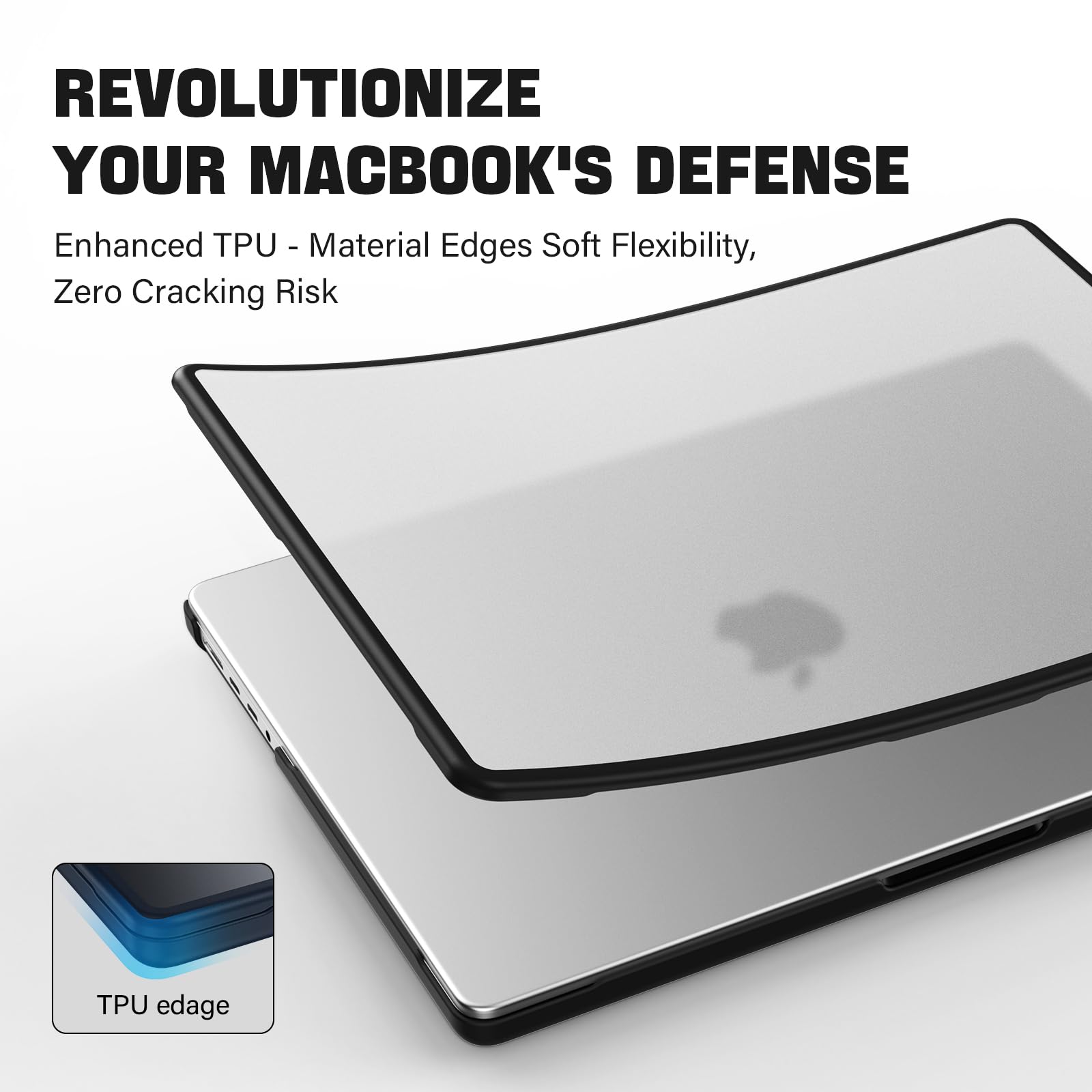 Cover per MacBook Pro 14 Pollici M5 2026-2021 M4 M3 M2 M1 Pro Max A3426 A3427 A3434 A3112 A3401 A3185 A2918 A2992 A2779 A2442, Custodia Rigido Bordo TPU Resistente alle Rotture, Opaca
