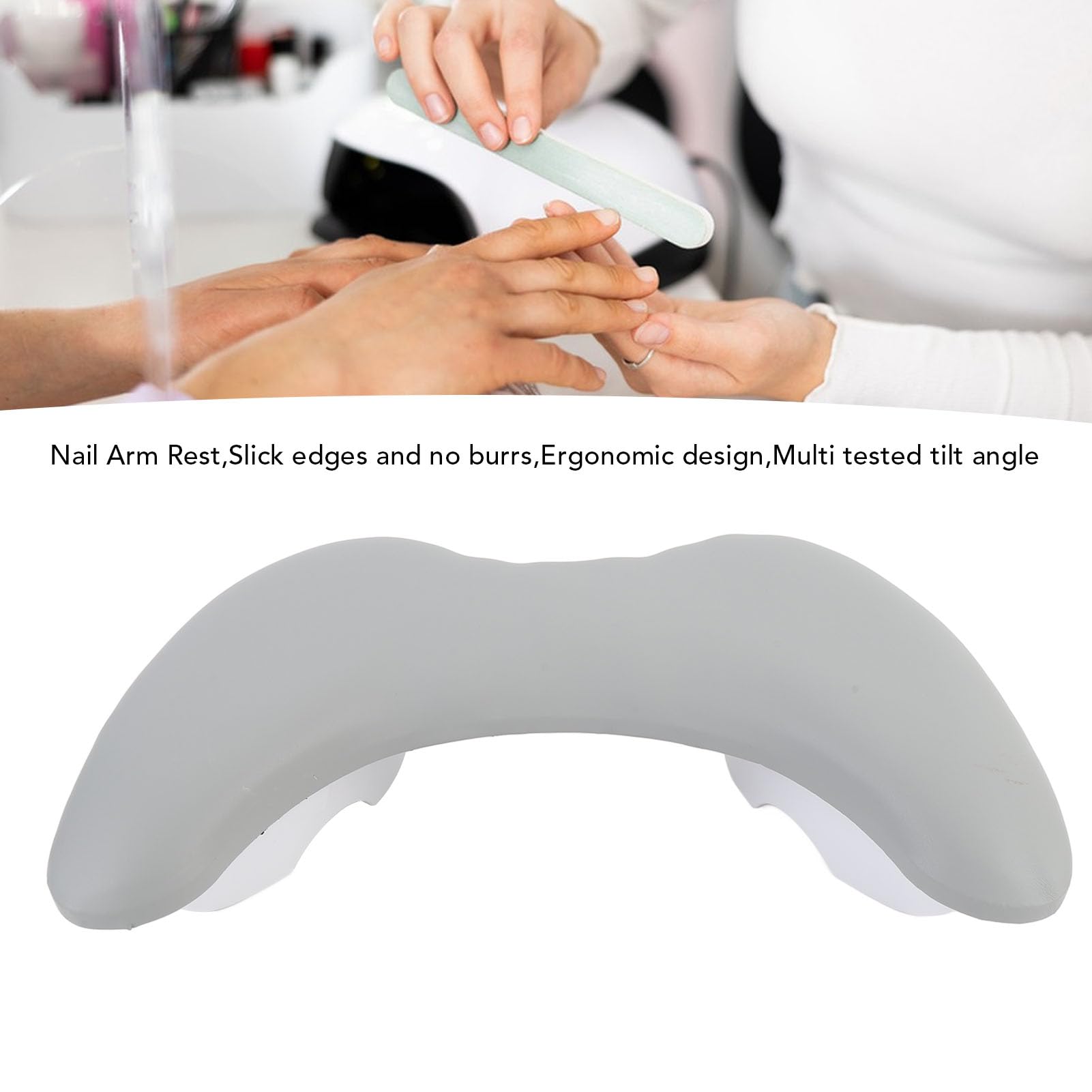 Reposabrazos para Manicura en Forma de U - Soporte de Brazo Extraíble de Cuero PU, Cojín de Descanso para Manos, Manicura y Pedicura