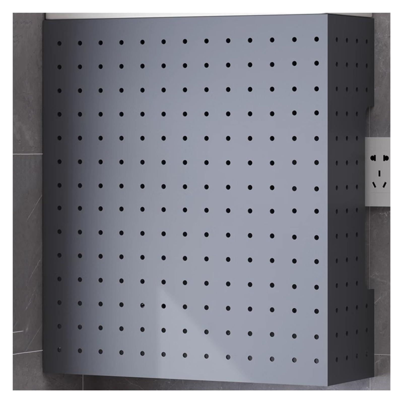 Generico Kit Organizer per Pannello Forato da Cucina in Metallo con 4 Ganci - Pannello espositivo da Parete, Installazione Senza Fori, Pannello Forato per Utensili e Utensili (35x15x30 cm)