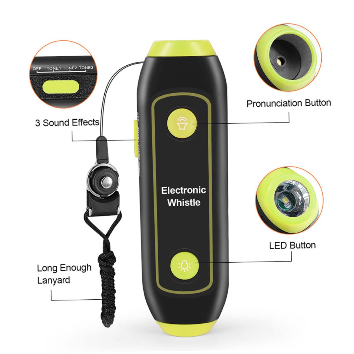 Fischietto Elettronico per Allenatori ad Alto Volume con Laccio | Verde, Abs con Componenti Elettronici e Magnete, Segnale Esterno, Uso Addestramento Pet e Marina